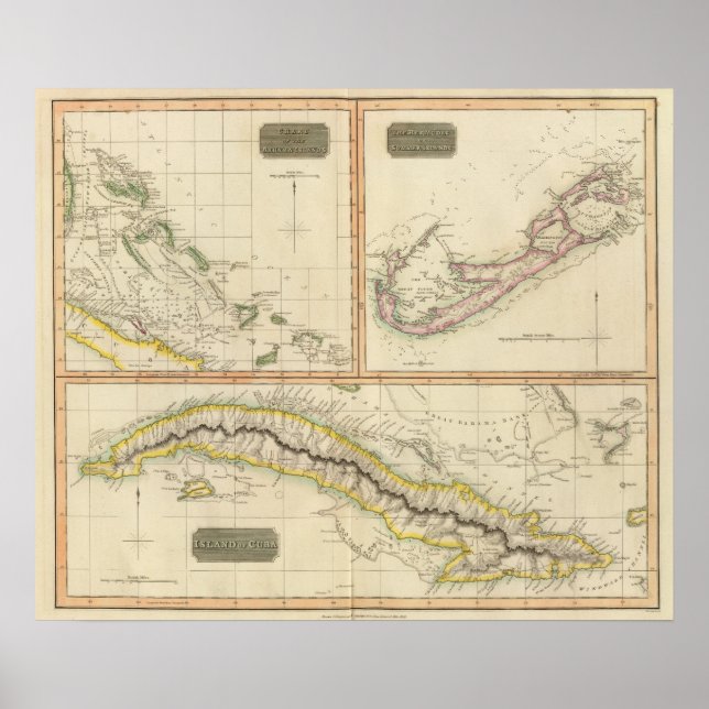 Kuba, Bahama I, Bermudas Poster (Framsidan)