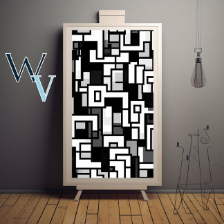 Kuba Black and White Art Poster