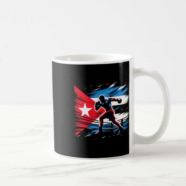 Kuba Boxing Champion Fighter Flagga Art Kaffemugg (Höger)