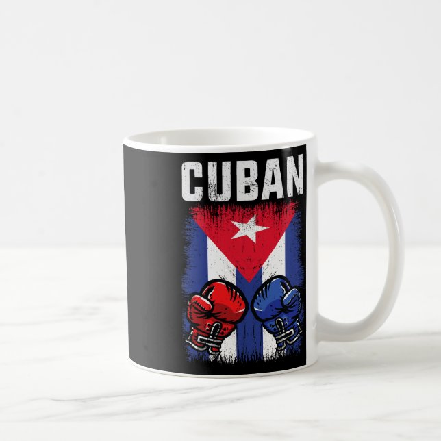 Kuba, boxing Shirt with handskar and Cuban Flagga  Kaffemugg (Höger)