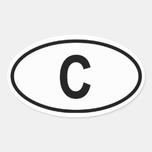 Kuba ’C’ Ovalt Klistermärke