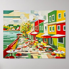 Kuba Café från vattenfronten Poster