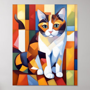 Kuba Calico Cat Art Poster