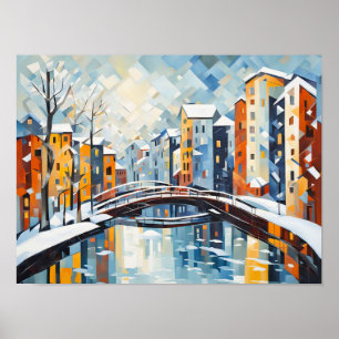 Kuba Cityscape med Snowy-kanal Poster