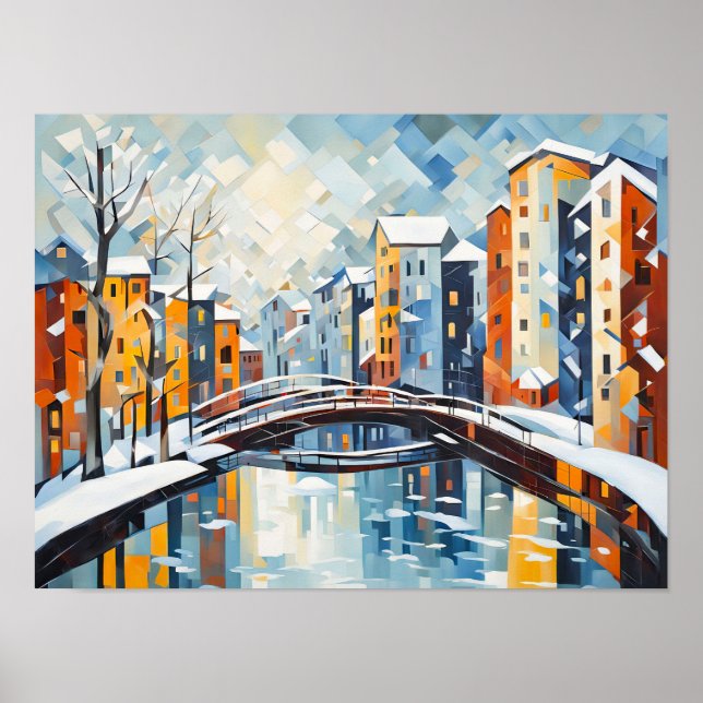 Kuba Cityscape med Snowy-kanal Poster (Framsidan)