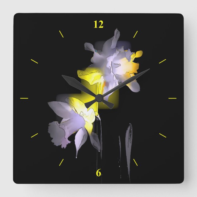 Kuba Daffodils Fyrkantig Klocka (Framsida)