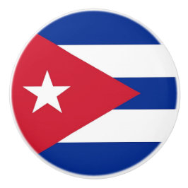 Kuba drar med keramiskt knapp med flagga knopp