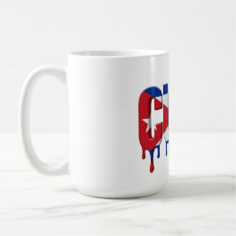 Kuba Drip Text | Karibisk flaggdesign | Fan Kaffemugg
