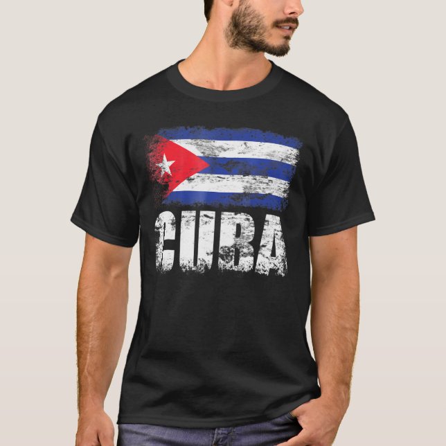 Kuba Flagga Cuban Flagga Tee Camiseta (Framsida)