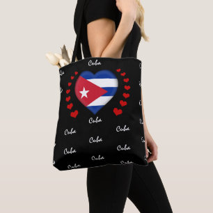 Kuba Flagga & Heart, Cuban Flagga /sport Tygkasse
