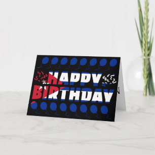 Kuba Flagga Patriotic Birthday Kort
