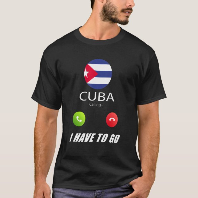 Kuba, Flagga Souvenir, ropar T Shirt (Framsida)