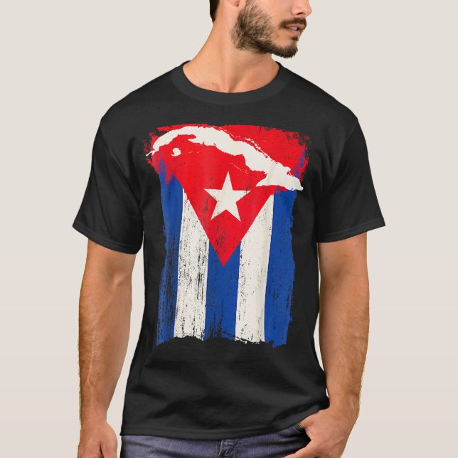 Kuba Flagga Support Cuban Land Karta Graphic Cuba  T Shirt (Framsida)