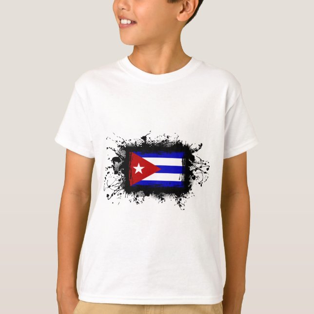 Kuba Flagga T Shirt (Framsida)