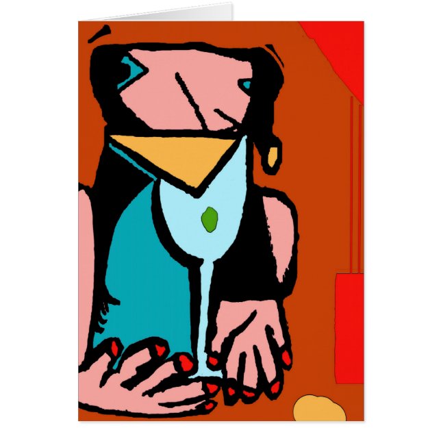 Kuba för kvinnlig Abstrakt Hälsningskort (Framsidan)