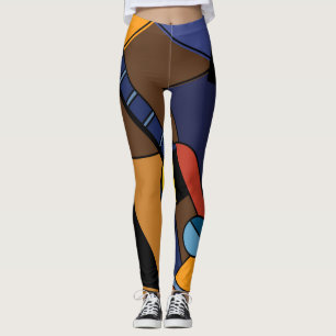 Kuba Guitar Surrealism Painting. Leggings