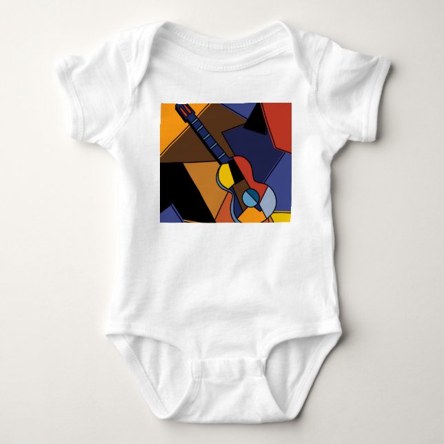 Kuba Guitar Surrealism Painting. T Shirt (Framsida)
