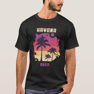 Kuba Handflatan träd Surfing Havanna Ocean Vacatio T Shirt