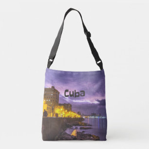 Kuba Havana Shoreline Citylight på natten Axelväska