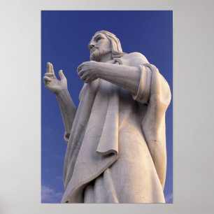 Kuba, Havana, skulpturen av Jesus. Poster