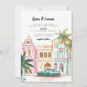 Kuba Havana Vintage bröllop-inbjudan Inbjudningar