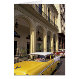Kuba, Havanna. Färgglada Chevroleter från 1950-tal Hälsningskort