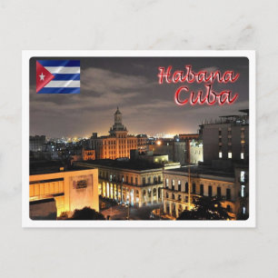 Kuba - Havanna på natten - Vykort
