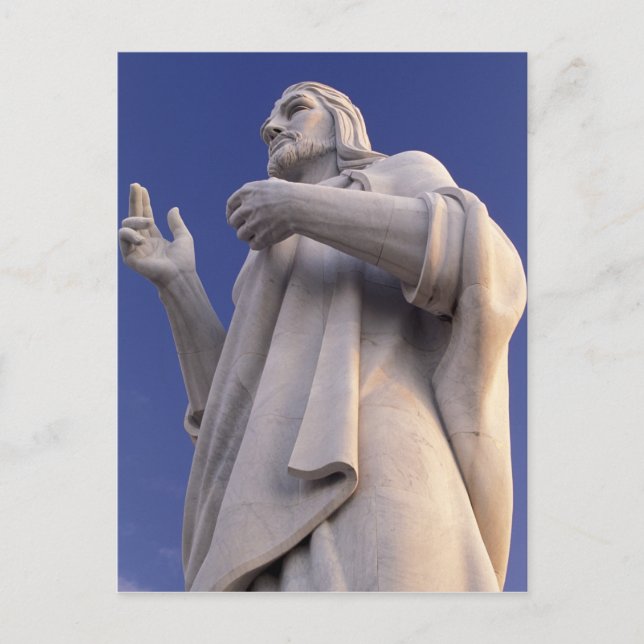 Kuba, Havanna, Skulptur av Jesus. Vykort (Framsida)