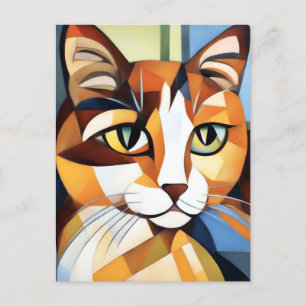Kuba i porträtt Art Calico Cat Vykort