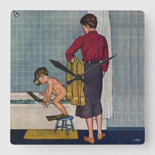 Kuba i Tub Fyrkantig Klocka (Framsida)