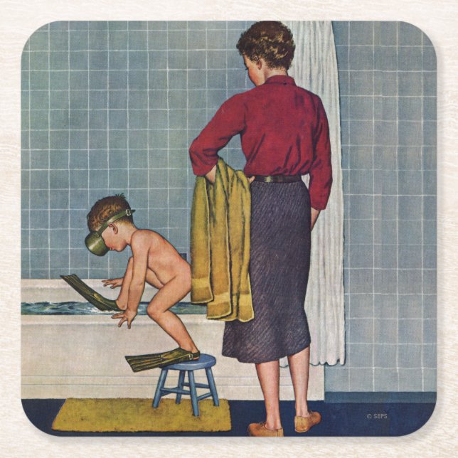 Kuba i Tub Underlägg Papper Kvadrat (Framsidan)