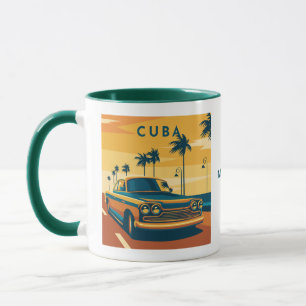 Kuba-illustration för anpassat namn mugg
