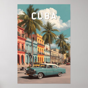 Kuba Illustration Resa Konst Vintage Poster
