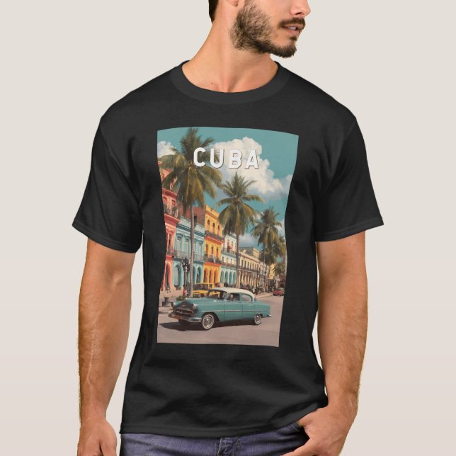 Kuba Illustration Resa Konst Vintage T Shirt (Framsida)