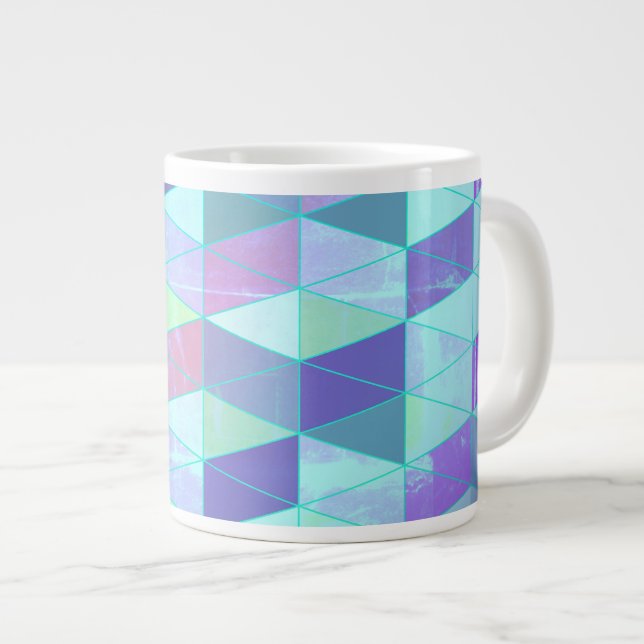 Kuba in i Triangles Geometric Mönster Jumbo Mugg (Framsida höger)