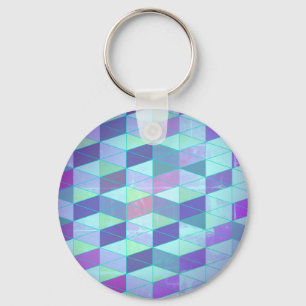Kuba in i Triangles Geometric Mönster Nyckelring