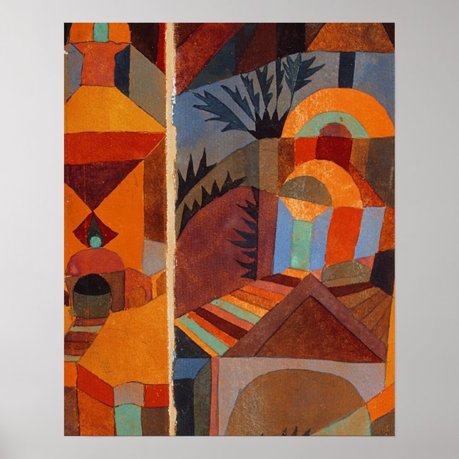 Kuba Klee Modern Art - färgad Abstrakt Poster (Framsidan)