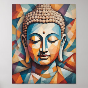 Kuba konst av abstrakt Gautama Buddha Poster