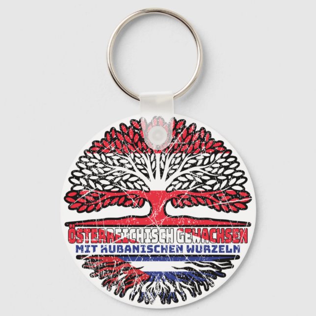 Kuba Kubanisch Österreichisch Baum Nyckelring (Framsida)
