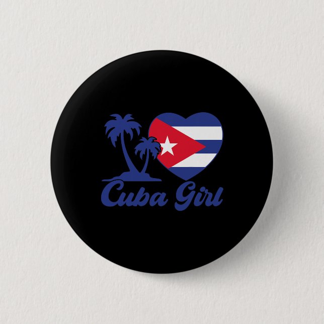 Kuba - Kubanska Flagga Cubanita Hispanic Heritage  Knapp (Framsida)