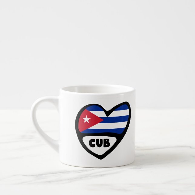 Kuba Land Code Flagga Heart, UNGE Espressomugg (Vänster)