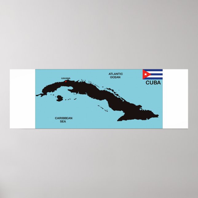 Kuba land politiska karta flagga poster (Framsidan)
