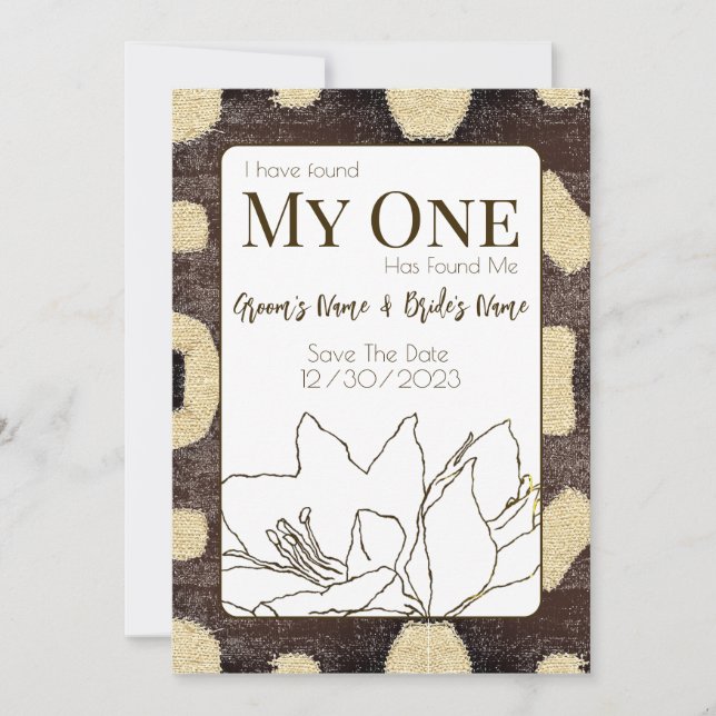 Kuba Lera Trasa Mönster, stamafrikanska Bröllop Spara Datumet (Framsida)