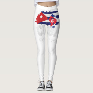 Kuba Libertad y Vida Cuban Protest Fist Flagga SOS Leggings