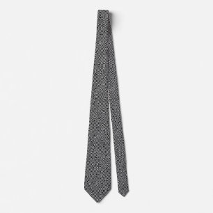 Kuba Maze Stil 221019(45°) - Vit och svart Slips