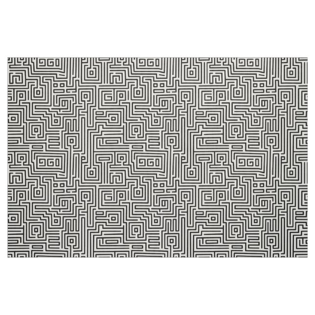 Kuba Maze Stil 221019 - Svartvit Tyg (Fat Quarter)