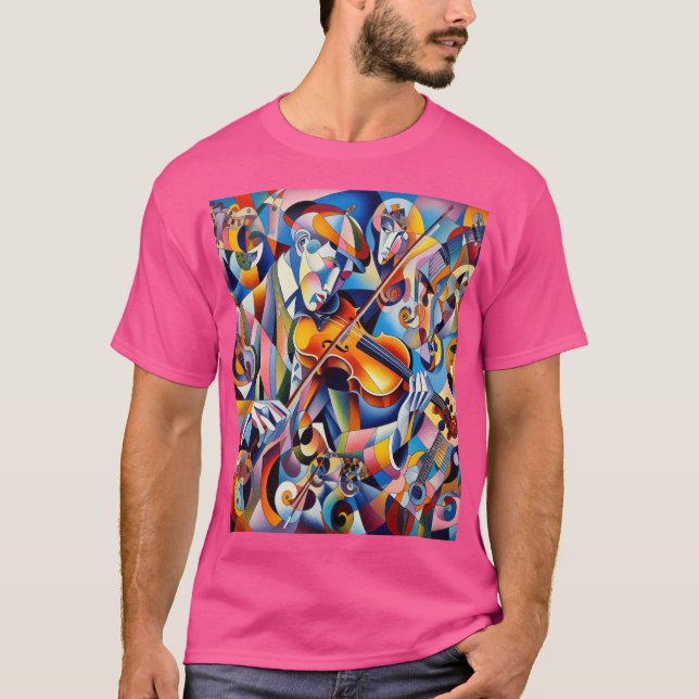Kuba Melody: Violinisters färgstarka uttryck T Shirt (Framsida)