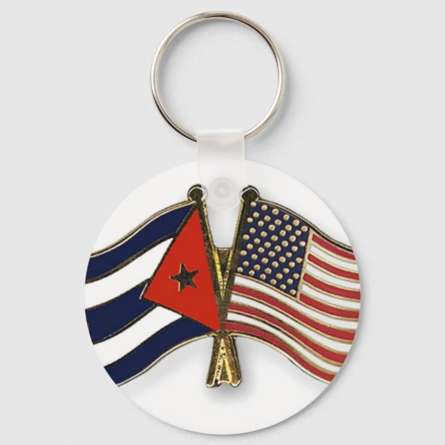 Kuba och den amerikanska Flagga Nyckelring (Framsida)