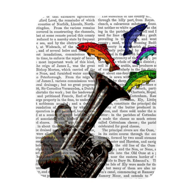 Kuba och fisk magnet (Vertikal)