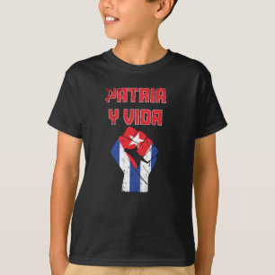 Kuba Patria Y Vida Cuban Flagga Child T-Shirt